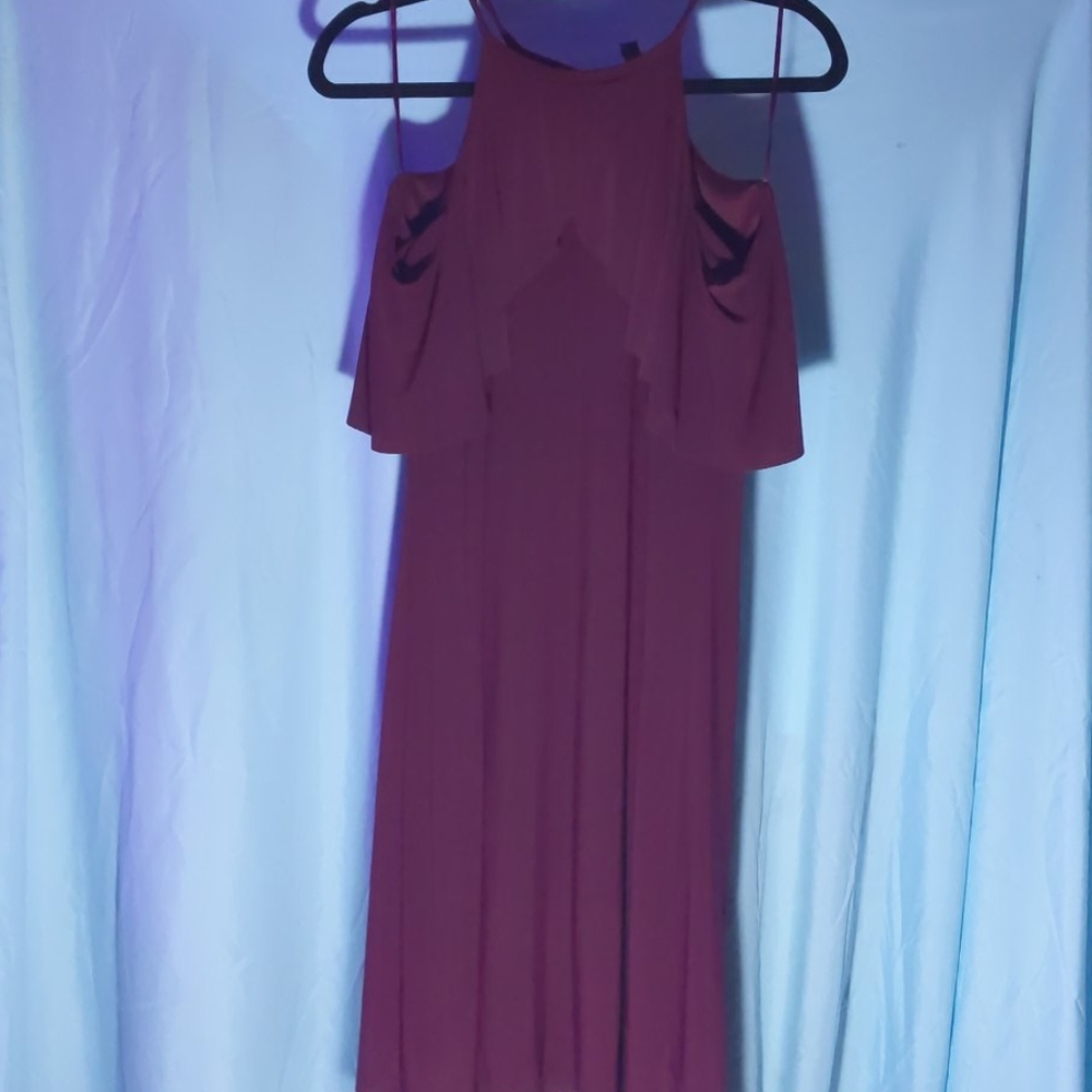 Burgundy off the shoulder dress